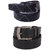 Calibro Men\'S Black Fux Leather Belt Combo Pack Of 2  CMFLB-1052