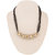 Jazz Jewellery Half Moon Design Multi Strand Leather Strip Gold Plated Choker Necklace For Women and Girls