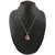 Jazz Jewellery Antique Silver Ruby Red Tear Drop American Diamond Studded Pendent Chain Necklace For Women and Girls