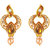 Teardrop Yellow Crystal Traditional Earrings by Parisha with artificial pearl ER7090031