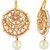 Traditional Gold Plated Floral Round Hoop Earrings by Parisha with Kundan and artificial Pearl ER7090032