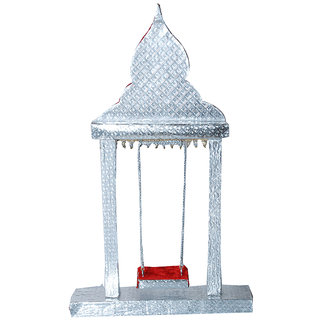                       Lutis Jhula beautiful hand made silver colour Wooden Swing                                              