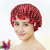 Magideal Shower Cap Bath Shower Reusable Clear Satin Hair Cover Spa Salon Care Red