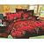 Belomoda 5D Floral Rose Print Queen Size Bedsheet With 1 Pillow Cover