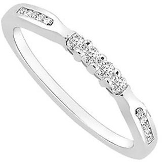 Classy Diamond Wedding Band With 14K White Gold Design 2