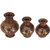 Wonder Crafts Brown Set of 3 Hand Carved Pot Set