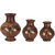 Wonder Crafts Brown Set of 3 Hand Carved Pot Set