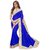 Fashionfounder Blue Georgette Lace Saree With Blouse