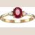 Diamond Ruby Ring In Yellow Gold - San207