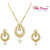 White Pearl Stone Gold Plated Pendant Chain Set For Women And Girls By My Design