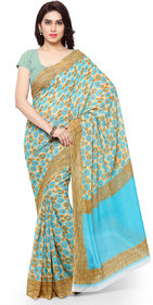 Kashvi Sarees Faux Georgette Blue  Multi Colored Printed Saree With Blouse Piece (11711)
