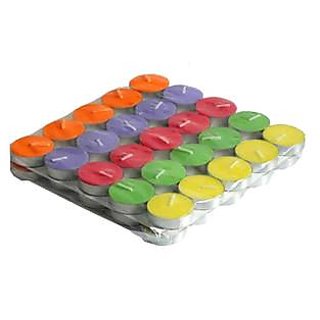 Jain Store Multicolour Tea Light Candle Pack Of 50 For All Occassion