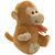 Ultra Sitting Monkey with Red Bow Soft Toy 11 Inches - Brown