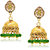 Spargz Party Wear Oxidized Gold Plating Green Beads Jhumka Earring For Women AIER 652
