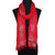 URBAN TRENDZ - Viscose Solid dyed fancy Scarf with 2 Side Silver Lurex Border  Self fringes in color Red (Style no UT1515SCF)