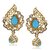 VK Jewels Sky Blue Stone Gold Plated Alloy Drop Earring set for Women & Girls -ERZ1306G [VKERZ1306G]