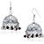 Spargz Classic Black  White Bead Oxisidised Silver Long jhumka Earrings For Women AIER 657