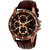 Golden Bell Men'S Brown  Black Round Genuine Leather Strap Wrist Watch (292Gb)
