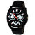 Golden Bell Men'S Black Round Genuine Leather Strap Wrist Watch (311Gb)