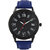 Svviss Bells Men's Black & Blue Round Dial Analog Genuine Leather Strap Wrist Watch