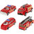 Magideal 4pcs 1:64 Diecast Fire Engine Trucks Cars Toys