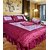 Chelsi Gold Printed Double Bed Satin Bedding Pink Wedding Set