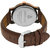 Golden Bell Men'S Brown  Black Round Genuine Leather Strap Wrist Watch (172Gb)