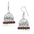 Spargz Classic Red  Green Bead Oxisidised Silver Long jhumka Earrings For Women AIER 658