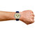 Golden Bell Men\'S Blue & Beige Round Genuine Leather Strap Wrist Watch (190Gb)
