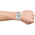 Golden Bell Men'S Silver  White Round Metal Strap Wrist Watch (285Gb)