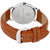 Golden Bell Men'S Brown  White Round Genuine Leather Strap Wrist Watch (345Gb)