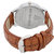 Golden Bell Men'S Brown  Black Round Genuine Leather Strap Wrist Watch (379Gb)