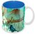 Tuelip Beautiful Bird Floral Cage Printed inside Blue for Tea And Coffee Ceramic Mug 350 ML