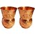 Artandcraftvilla Set of 2 Beautifull Embossed Design Copper Water Glass 350 ML for Drink Water Gift Item