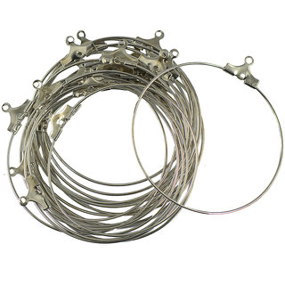 20pcs Beading Hoop Loop Earring Ear Wire Jewelry Making Finding DIY Silver 