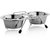 HMSTEELS PET DOG BOWL DOUBLE DINNER WITH Stainless steel PET BOWL 200 ML2 (11CM)