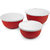 HMSTEELS Stainless steel Fruit Euro Bowl 3 pc set 16, 18,20 cm Red Color