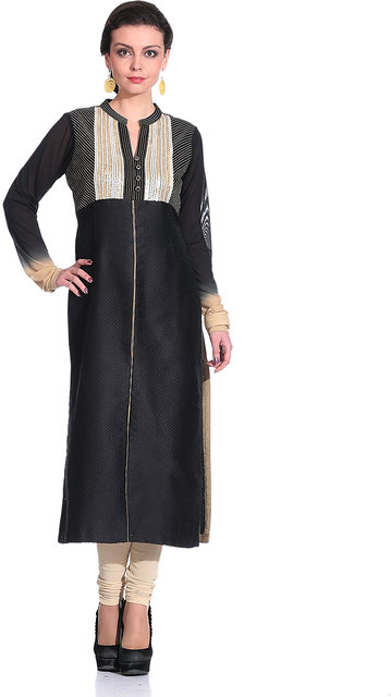 Buy Mini Singh Designer Collections Black Kurti Online 1440 from ShopClues