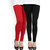 Pack of 2 Churidar Leggings  Black / Red