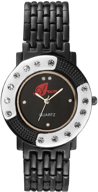 Buy online Arum Trendy Black In Silver Watch For Couple's from Watches for  Men by Arum for ₹739 at 59% off | 2024 Limeroad.com