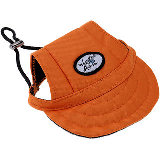 Magideal Pet Dog Cat Kitten Letter Baseball Hat Neck Strap Cap Sunbonnet M Orange
