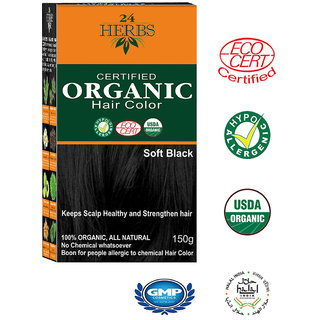 Buy 24 HERBS Certified Organic Hair Color - Soft Black Hair Color ... Buy 24 HERBS Certified Organic Hair Color - Soft Black Hair Color ...