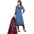 Shree Ganesh Pranjul Women's Cotton Printed Blue Unstitched Churidar Suit Dress Material