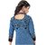Shree Ganesh Pranjul Women's Cotton Printed Blue Unstitched Churidar Suit Dress Material