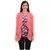 Timbre Women Stylish Long Sleeve Viscose Pink Shrug With Floral Front Inner