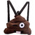Magideal Cute Poo Expression Doll Backpack Creative School Kids Plush Shoulder Bags
