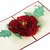 Magideal 3D Pop Up Invitation Greeting Card Valentine Anniversary Birthday Peony Red