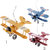 Magideal Metal Aircraft Model Biplane Toy Home Cafe Decor Kids Collectibles Yellow S