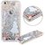 IKASEFU Glitter Case for Iphone 6,Creative 3D Cute Flower Girl Design Shiny Sparkle Silver Star Flowing Hard Liqud Clear Case for Iphone 6 4.7