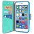 iPhone 6 Plus Cover, iOrange-E PU Leather Protective Flip Book Classy Wallet Case Cover with Magnetic Snap, Card Holder, Cash Slots and Kickstand Feature for 5.5inch iPhone 6 plus/6S Plus, Cyan